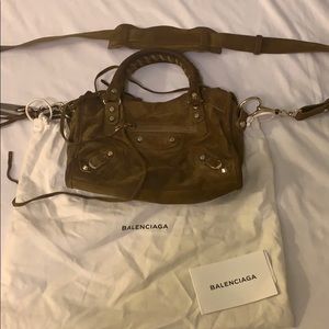 Classic Mini City Olive Green Suede bag